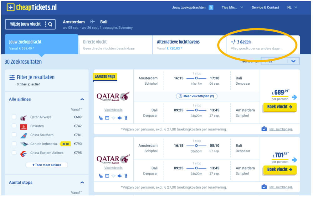Vliegtickets Bali