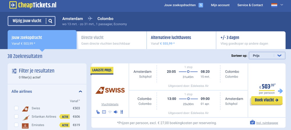 Vliegtickets Sri Lanka