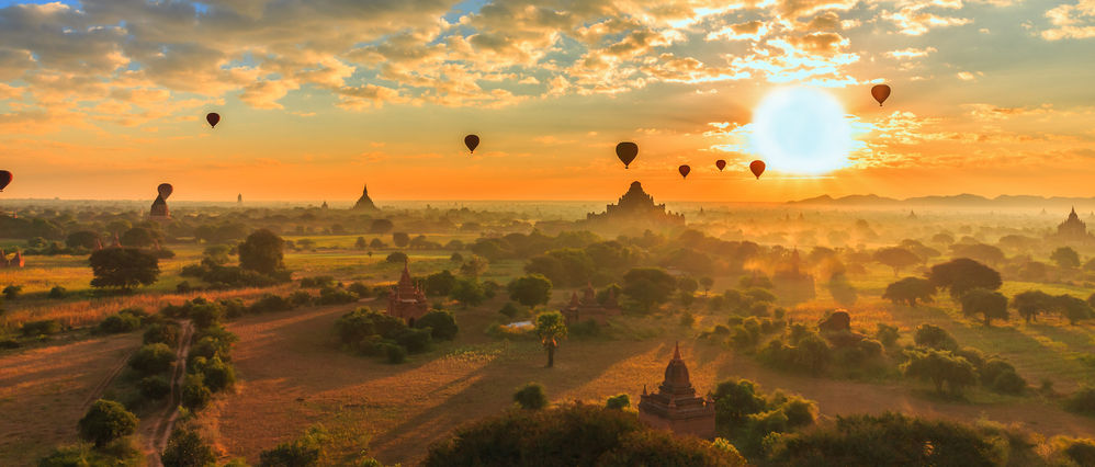Bagan ballonvlucht, Myanmar